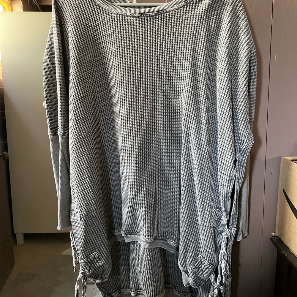 Free People Ribbed Sweater with Tie Sides